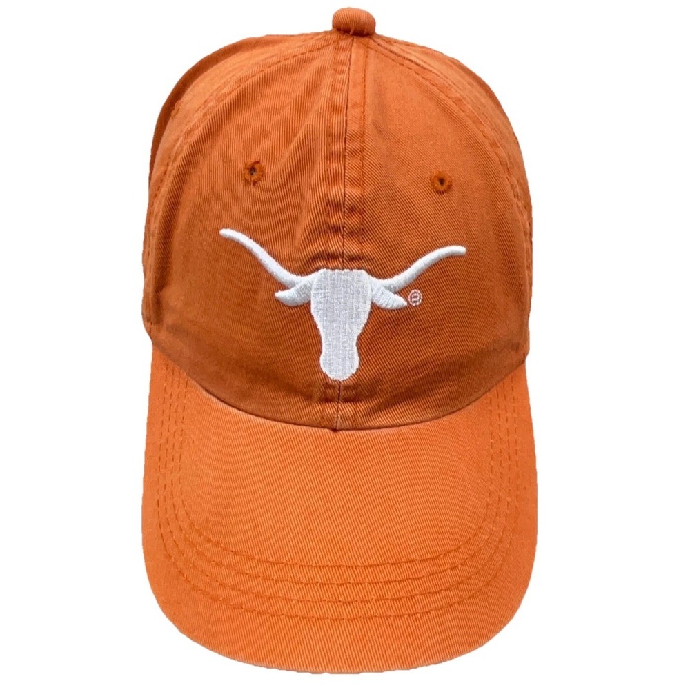 Texas Longhorns Hat Cap Strap Back Orange Dad Base Ball Plain Logo Twill Mens
